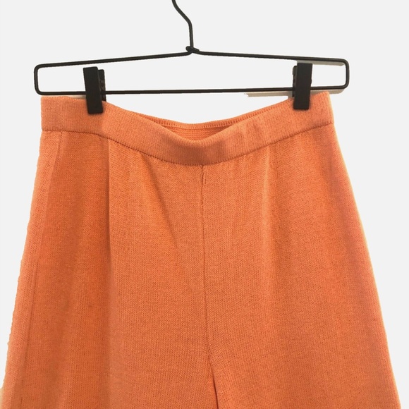 Wool Blend Santana Knit, Wide Leg Pants, Peach Color - Picture 4 of 16